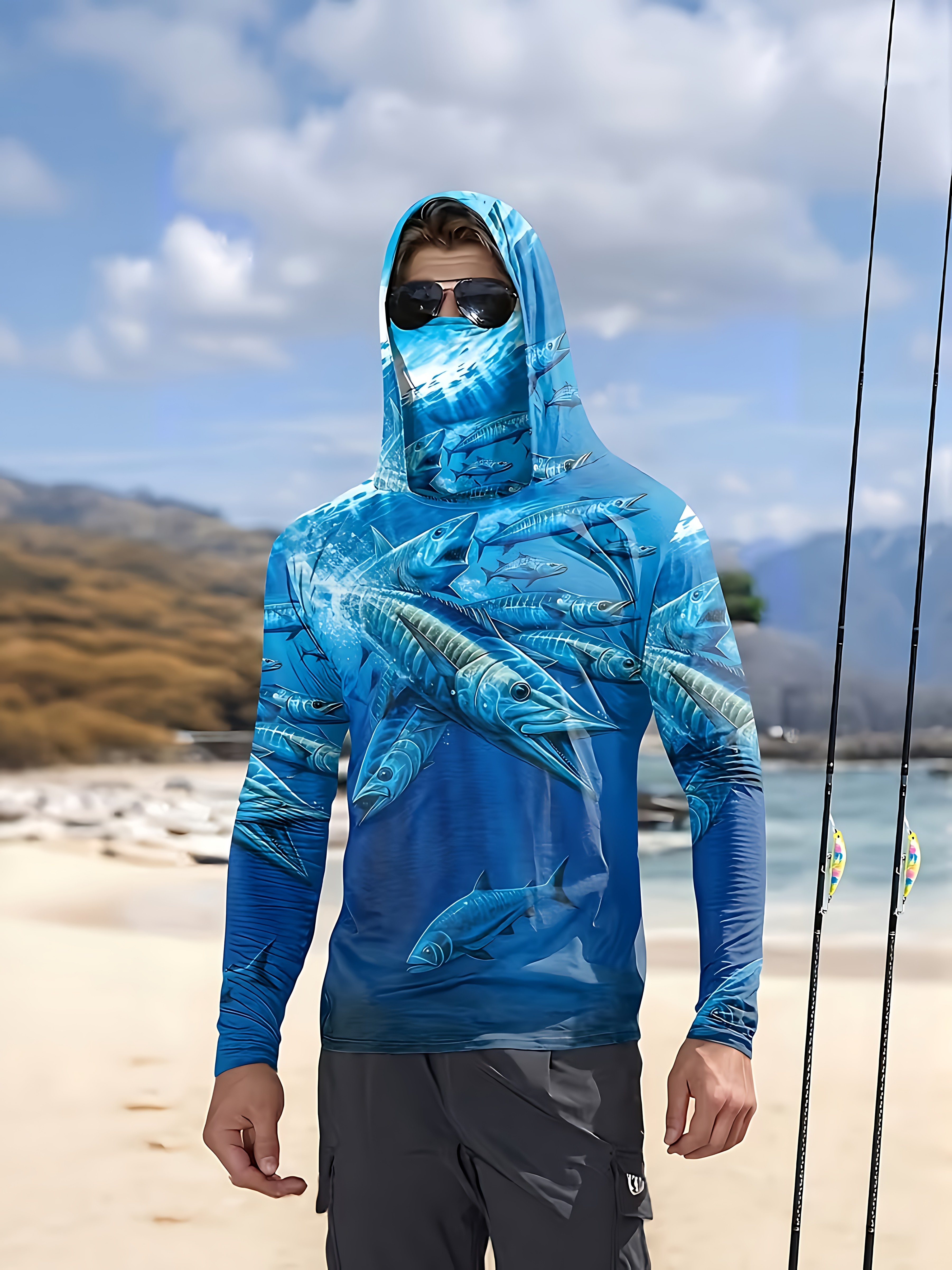 Summer Clothing Line - Fishing Shirt Hooded Men Fishing Clothes