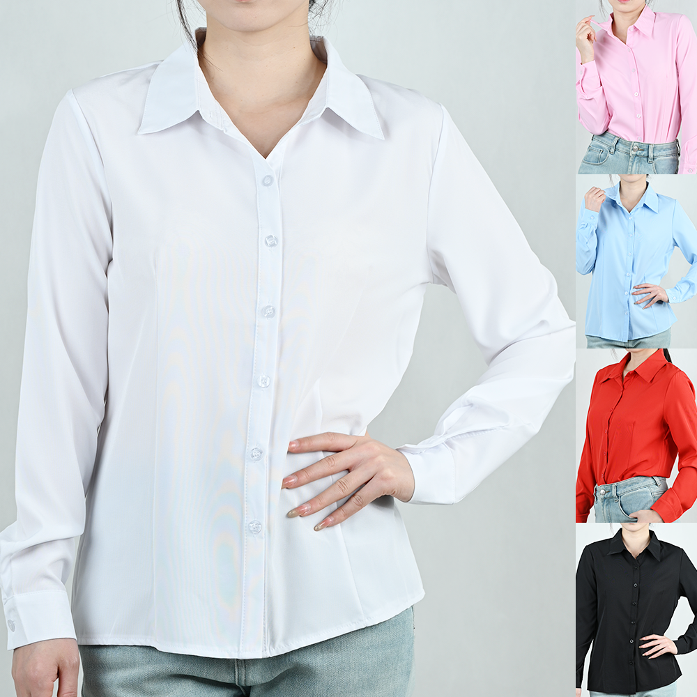 Xl Summer Clothing - Office Women's White Black Blouse Spring