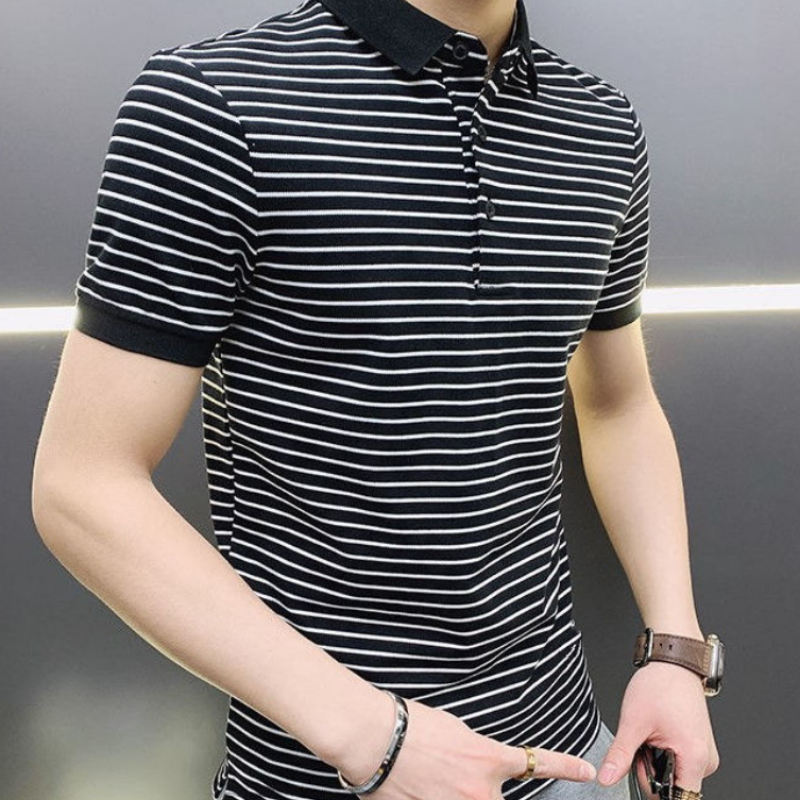 Xl Summer Clothing - Man with Collar Tee Shirts Streetwear