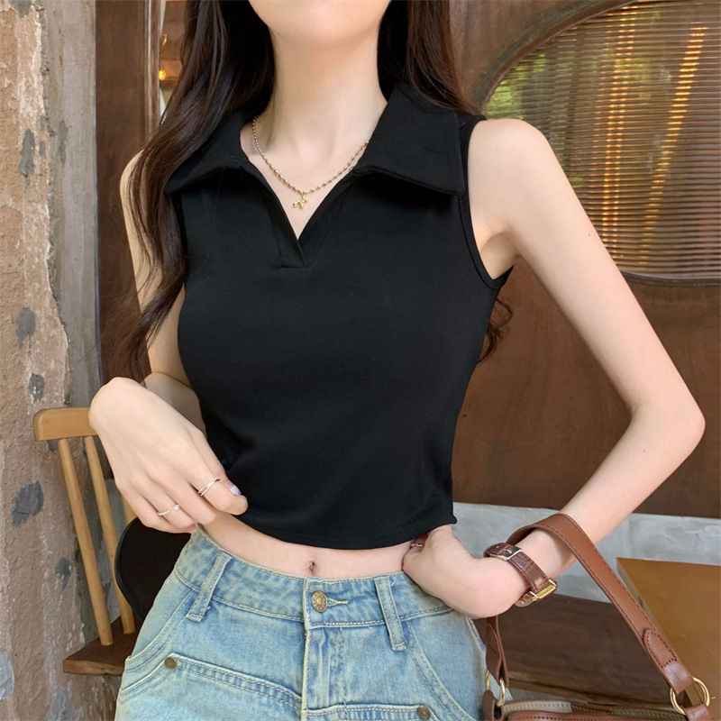 Polo Collar Vest Women's Summe – Summer Clothing Drop recenzja i cena