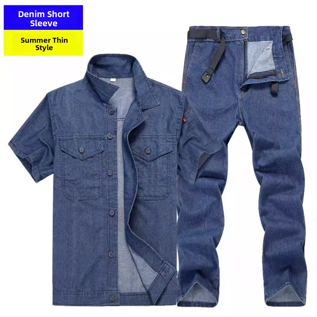 Lightweight Summer Denim Workw – Summer Clothing Sets Men recenzja i cena