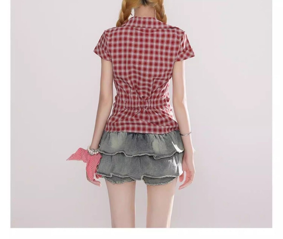 Harajuku Vintage Gothic Plaid  – Summer Grunge Clothing recenzja i cena