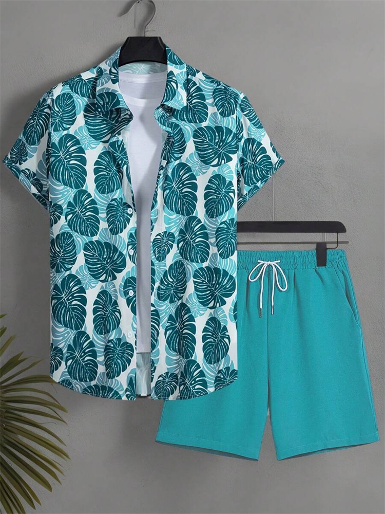 Men's Short-sleeved Shirt Set  – Summer Clothing Sets Men recenzja i cena