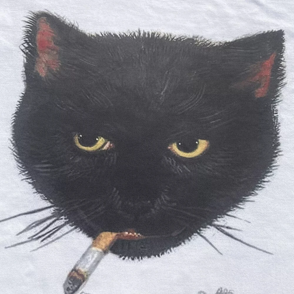 Y2k Wrinkled Cat Graphic Print – Summer Grunge Clothing recenzja i cena