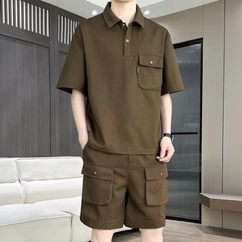 Men's Summer Short Sleeve Polo – Summer Clothing Sets Men recenzja i cena