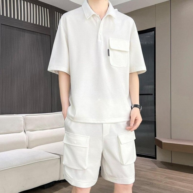 Men's Summer Short Sleeve Polo – Summer Clothing Sets Men recenzja i cena