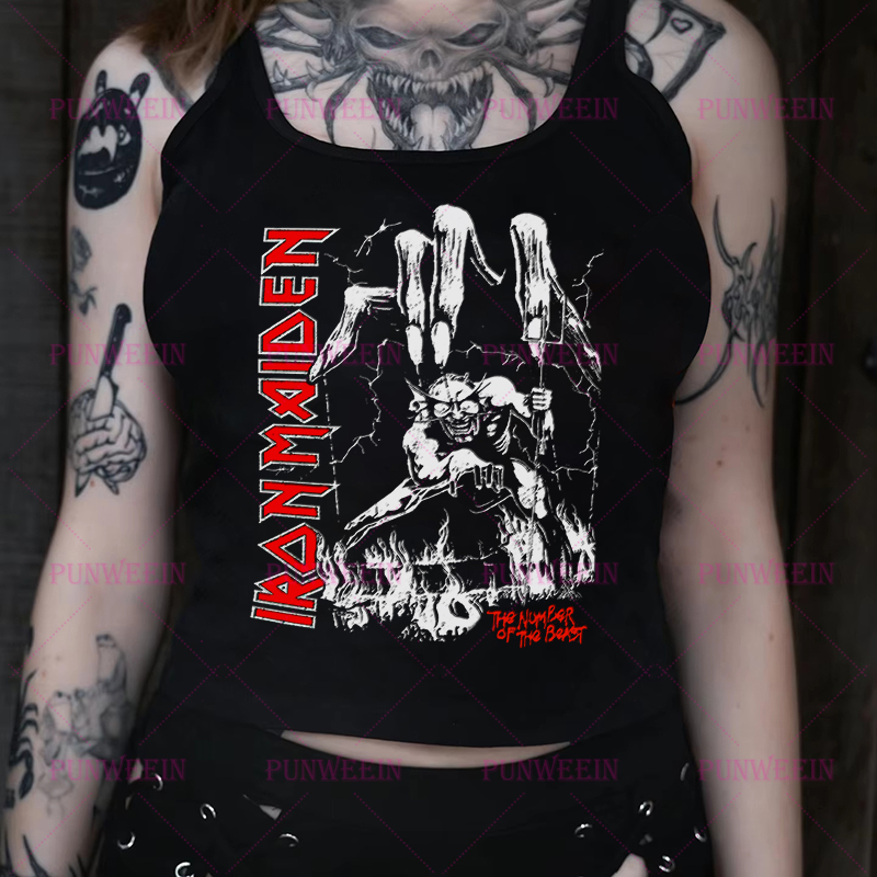Heavy Metal Crop Top Y2k Grung – Summer Grunge Clothing recenzja i cena