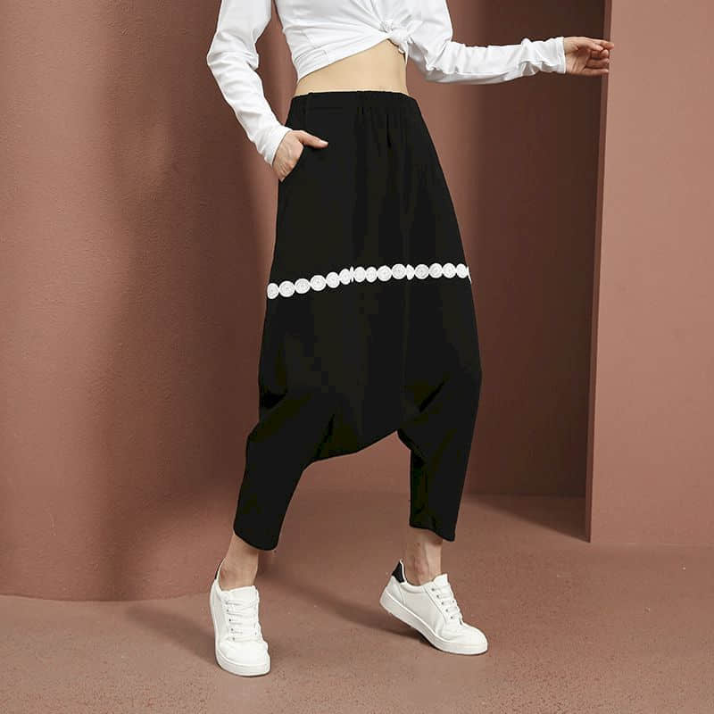 Baggy Pants Women Elastic Wais – Summer Clothing Drop recenzja i cena