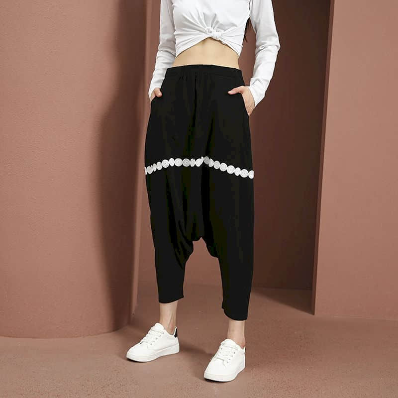 Baggy Pants Women Elastic Wais – Summer Clothing Drop recenzja i cena