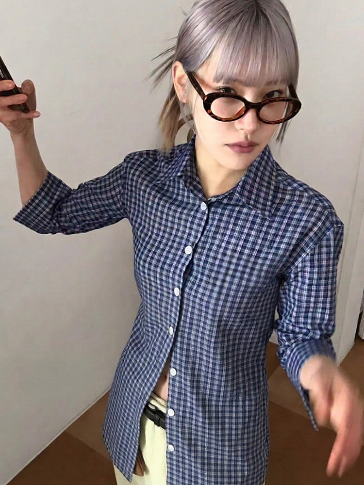 Genayooa Y2k Plaid Shirt Women – Summer Grunge Clothing recenzja i cena