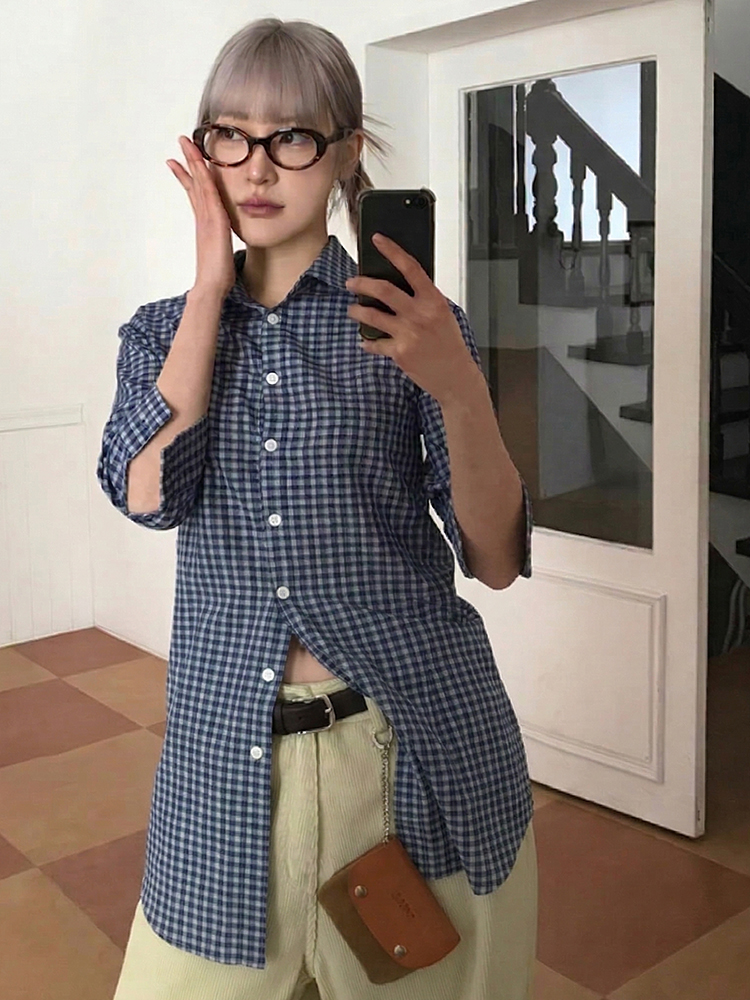 Genayooa Y2k Plaid Shirt Women – Summer Grunge Clothing recenzja i cena