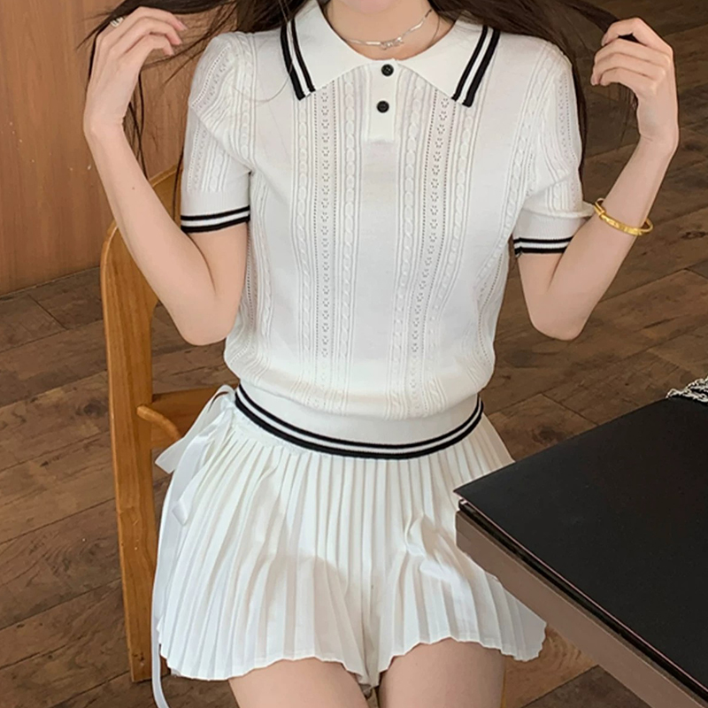 Short Sleeve Polo Neck Knit To – Summer Golf Clothing recenzja i cena