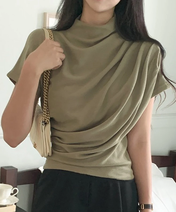Half Turtleneck T Shirt Women  – Summer Clothing Drop recenzja i cena