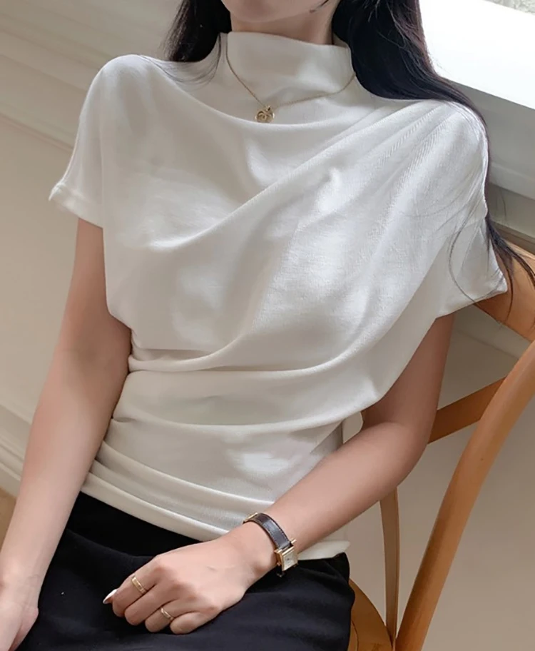 Half Turtleneck T Shirt Women  – Summer Clothing Drop recenzja i cena