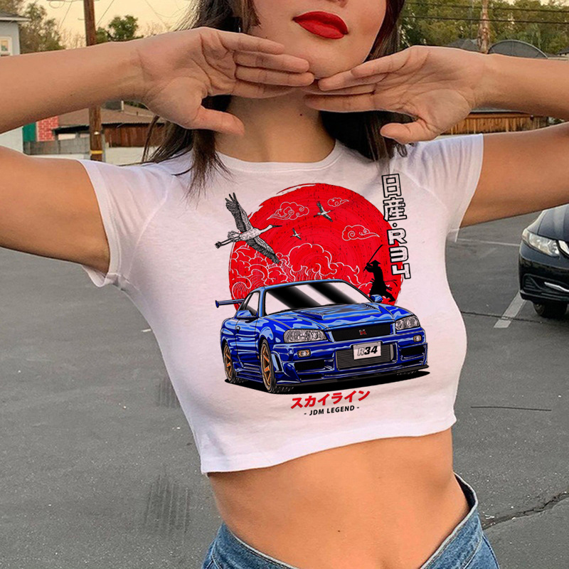 initial d t shirt crop top fem – Summer Grunge Clothing recenzja i cena