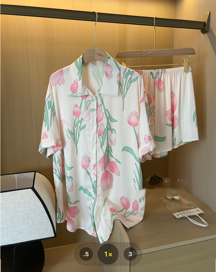 Women Silk Satin Sweet Pajamas – Summer Clothing Over 50 recenzja i cena
