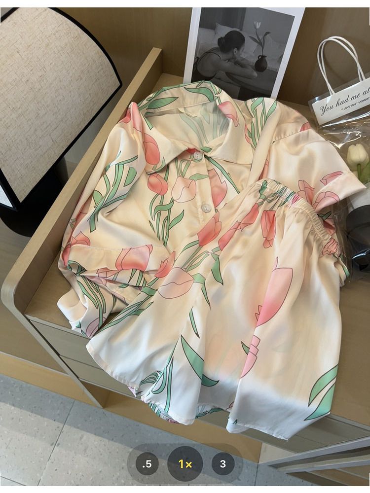 Women Silk Satin Sweet Pajamas – Summer Clothing Over 50 recenzja i cena