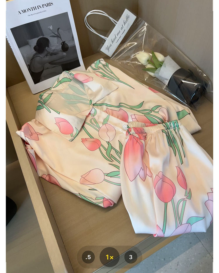 Women Silk Satin Sweet Pajamas – Summer Clothing Over 50 recenzja i cena
