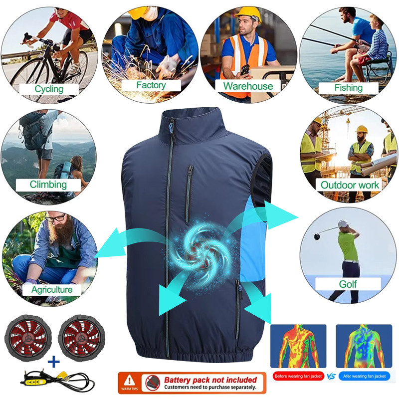 Fan Vest, Fan Jacket for Men a – Yours Clothing Summer Jackets recenzja i cena