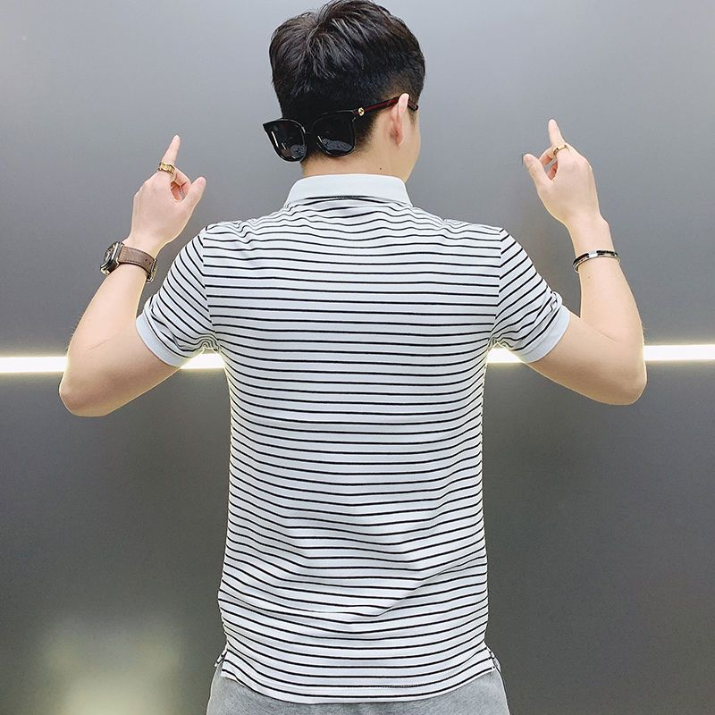 Man with Collar Tee Shirts Str – Xl Summer Clothing recenzja i cena